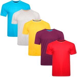 Keanu Mens Plain T-Shirt (Pack of 5) / Multicolored